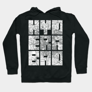 Hyderabad, India City Map Typography - Light Hoodie